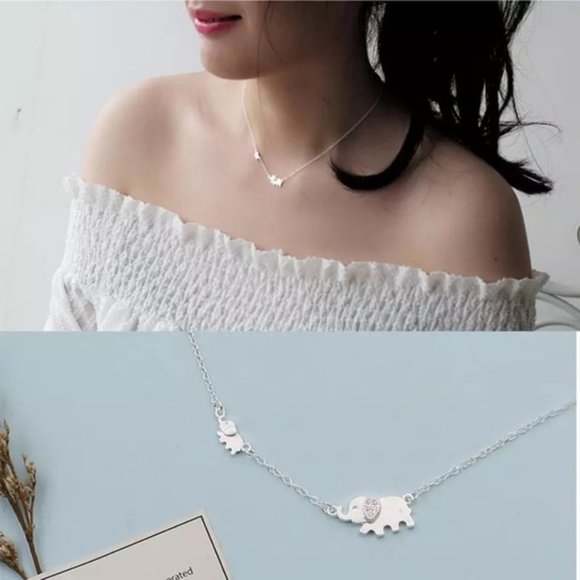 Jewelry - NEW 925 Sterling Silver Cute Elephant Necklace